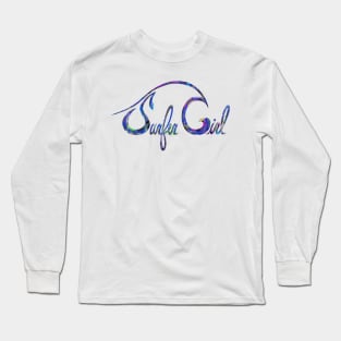 Surfer Girl Aurora wave beach bum Long Sleeve T-Shirt